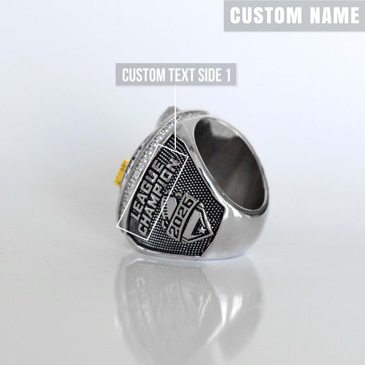 2026 Fantasy League Champion (Dynasty Champ) CUSTOM NAME (2 Custom Sides) - FoxRings Exclusive - FFL Football Championship Ring