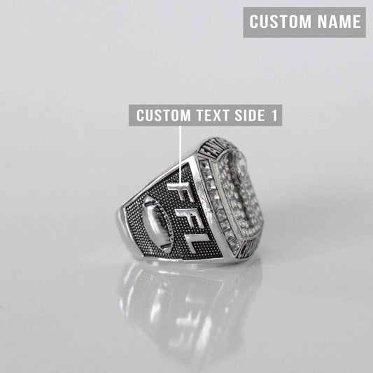 PREMIUM FFL - Fantasy Football League - CUSTOM NAME (2 Custom Sides) Championship Ring - Fox - Rings