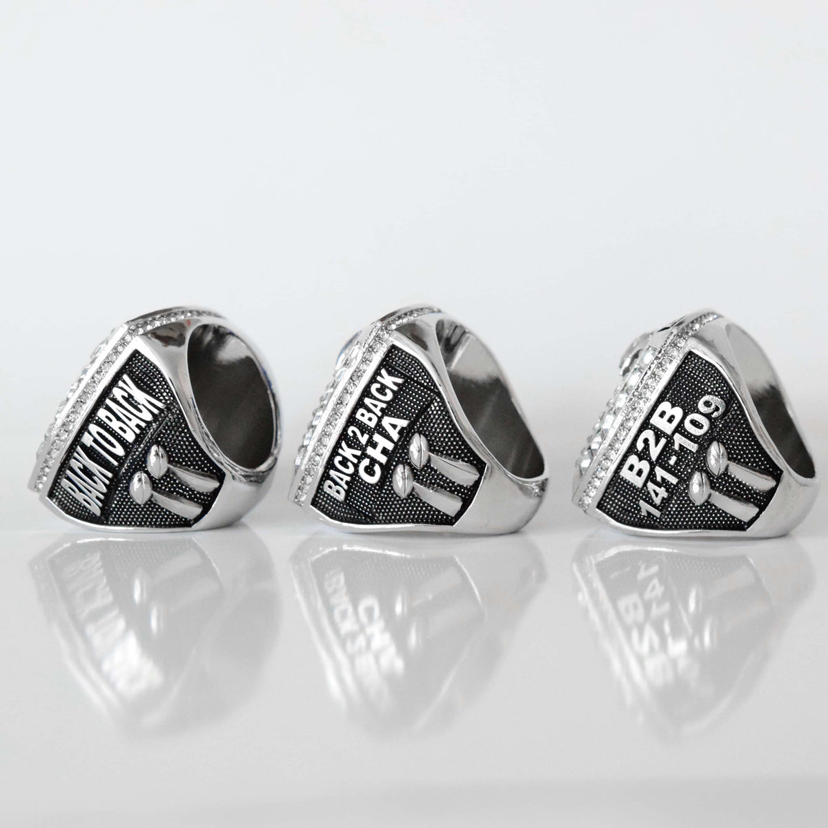 2 Time Fantasy League Champion CUSTOM NAME (2 Custom Sides) - FoxRings Exclusive - Back to Back FFL Football Championship Ring