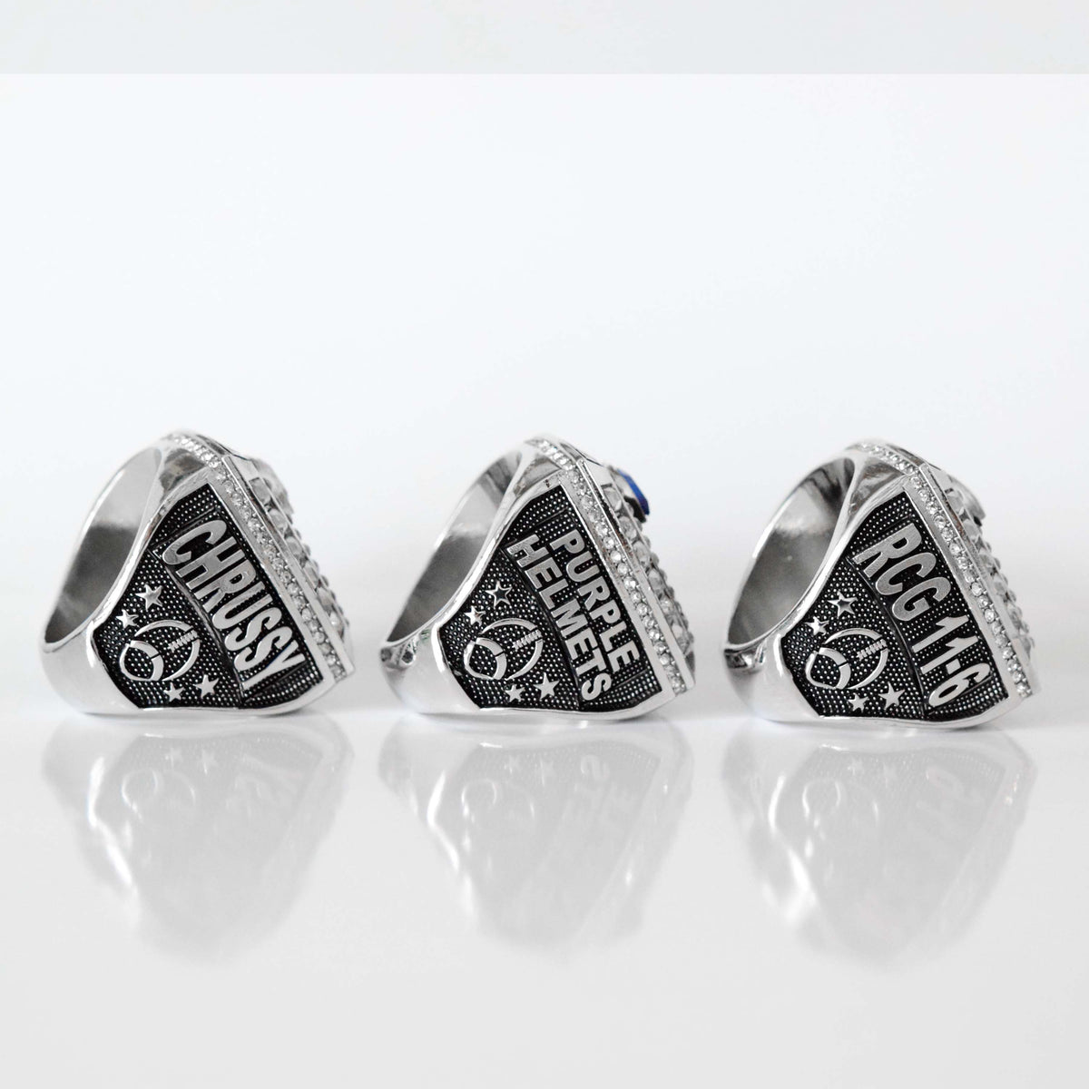 2 Time Fantasy League Champion CUSTOM NAME (2 Custom Sides and Football Diamond)- FoxRings Exclusive - Back to Back FFL Football Championship Ring