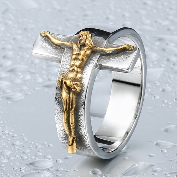  Fashion religion Jesus Ring Bible St Christopher ring Stainless  Steel Men Ring Jewelry (BR8-1008-13) : Clothing, Shoes & Jewelry