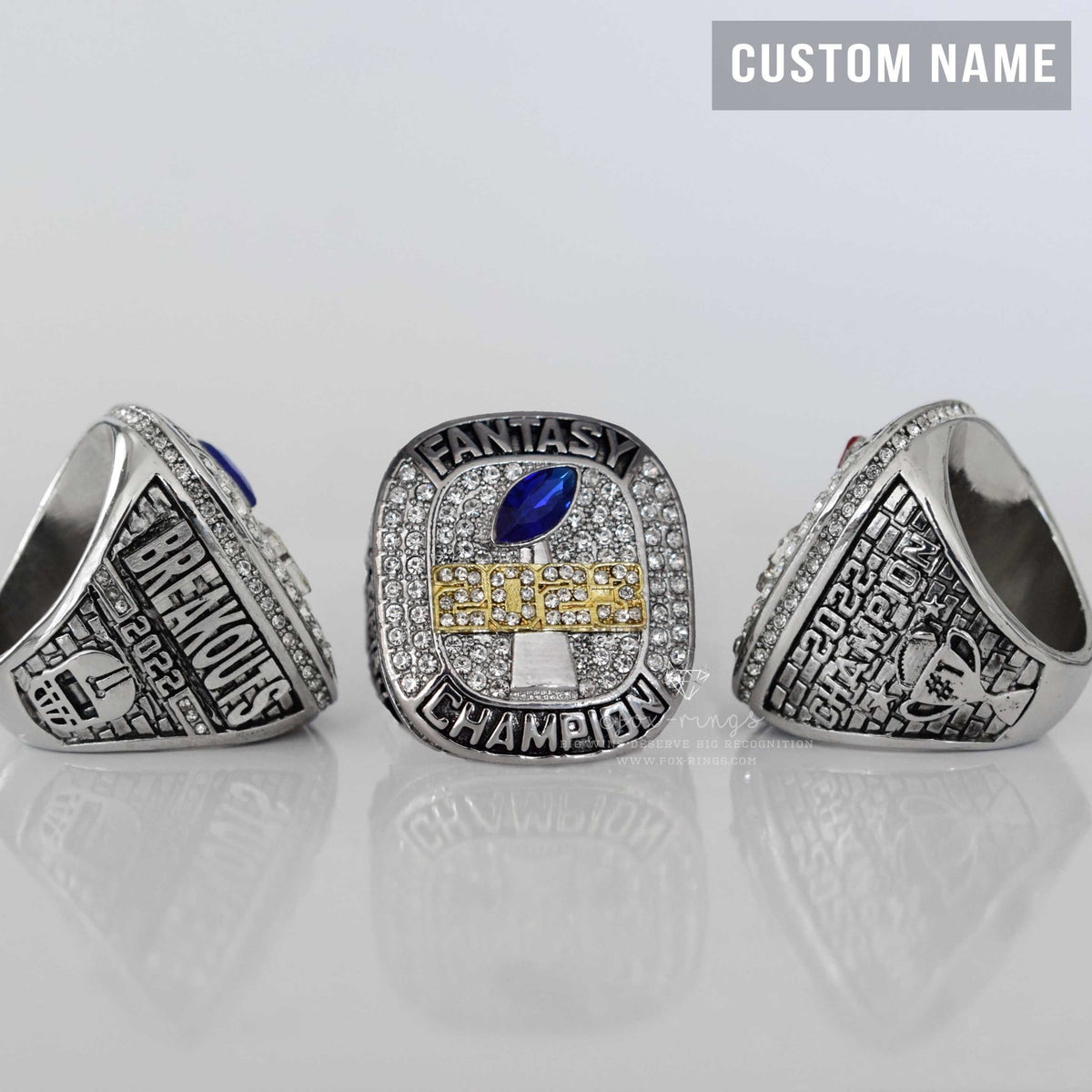 2023 Fantasy League Champion (Elite Design) CUSTOM NAME - FoxRings Exclusive - FFL Football Championship Ring - Fox - Rings
