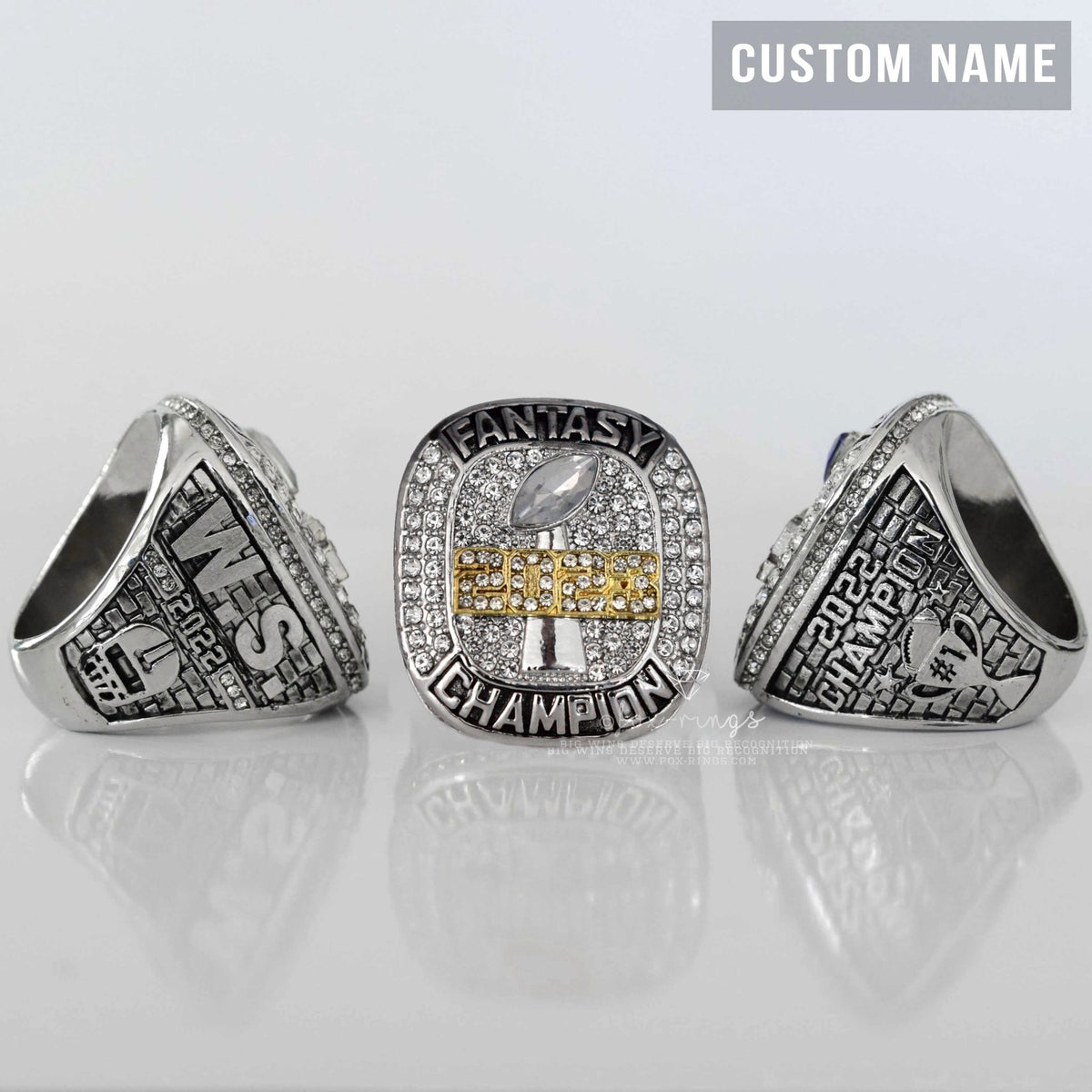 2023 Fantasy League Champion (Elite Design) CUSTOM NAME - FoxRings Exclusive - FFL Football Championship Ring - Fox - Rings