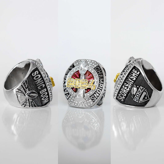 2024 Fantasy League Champion (Dynasty Champ) CUSTOM NAME (2 Custom Sides) - FoxRings Exclusive - FFL Football Championship Ring - Fox - Rings