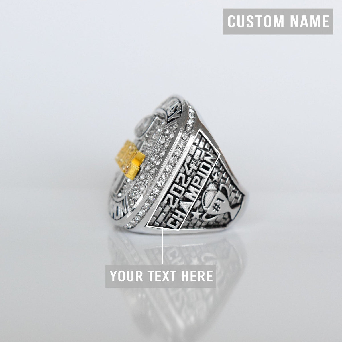 2024 Fantasy League Champion (Elite Design) Championship Ring CUSTOM NAME (2 Custom Sides) - FoxRings Exclusive FFL Football - Fox - Rings