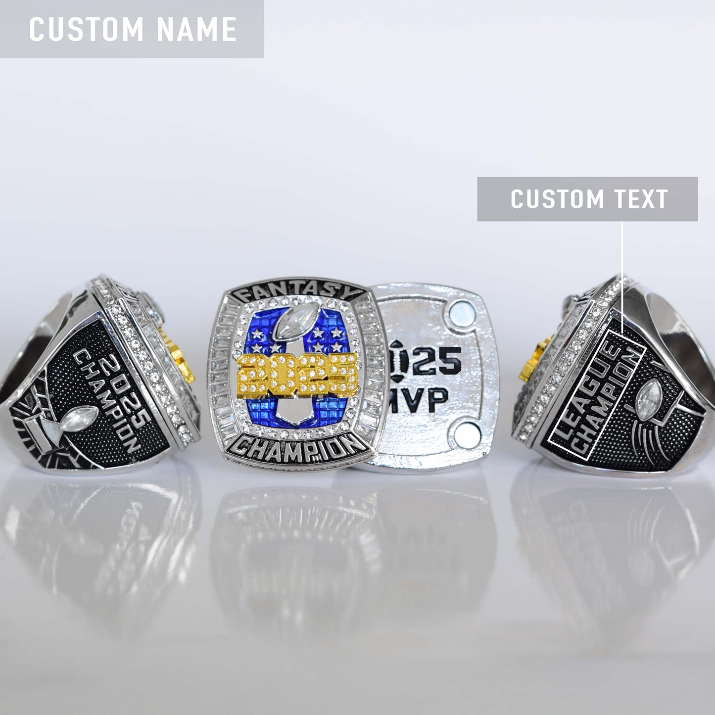 Flagship 2025 Fantasy League Champion CUSTOM NAME - FoxRings Exclusive - FFL Football Championship Ring