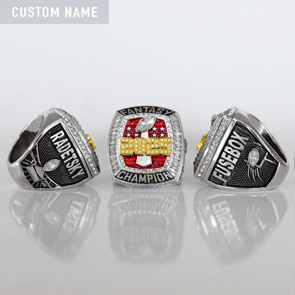 Flagship 2025 Fantasy League Champion CUSTOM NAME (2 Custom Sides) - FoxRings Exclusive - FFL Football Championship Ring
