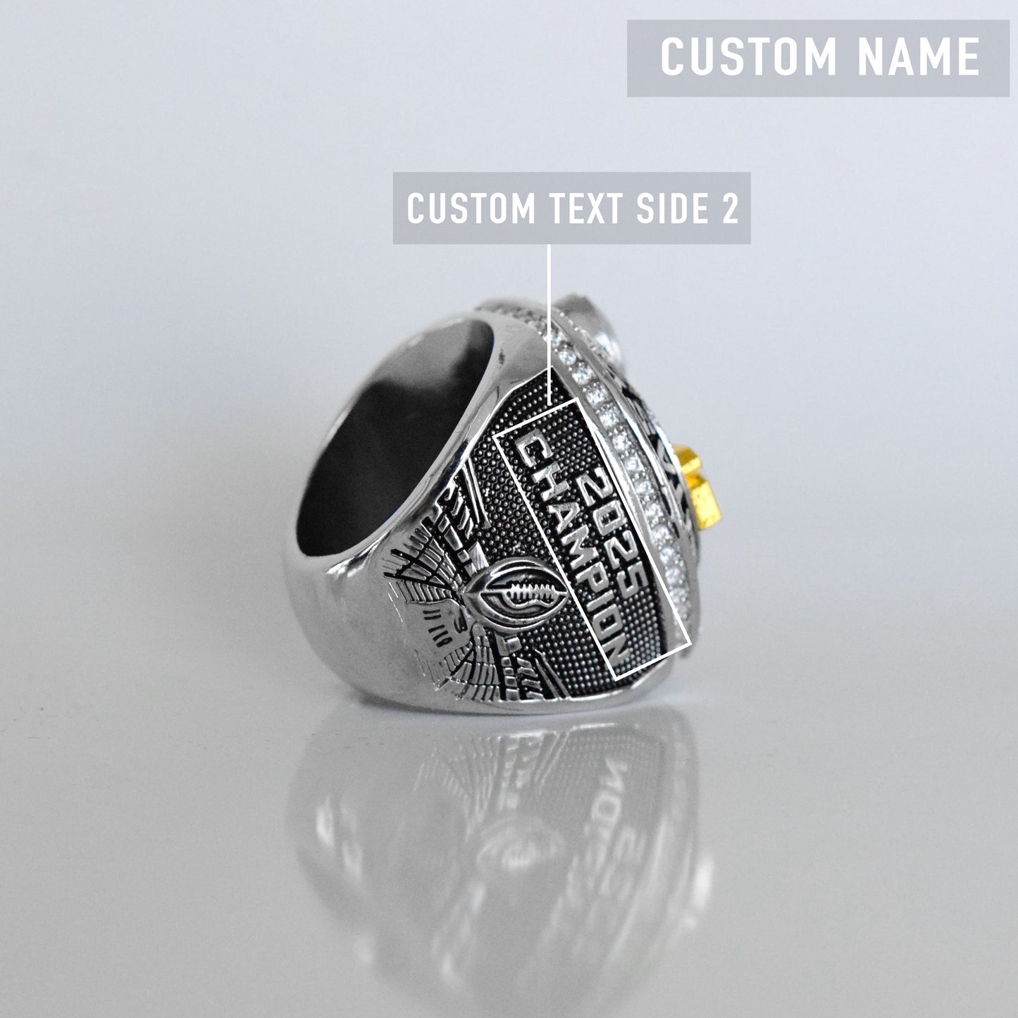 2025 Fantasy League Champion (Dynasty Champ) CUSTOM NAME (2 Custom Sides) - FoxRings Exclusive - FFL Football Championship Ring