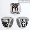 2 Time Fantasy League Champion CUSTOM NAME (2 Custom Sides and Football Diamond)- FoxRings Exclusive - Back to Back FFL Football Championship Ring