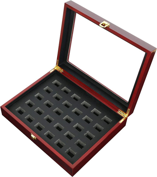 Championship Ring Wooden Display Box (30 Slot Box)