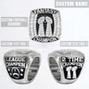 2 Time Fantasy League Champion CUSTOM NAME (2 Custom Sides and Football Diamond)- FoxRings Exclusive - Back to Back FFL Football Championship Ring