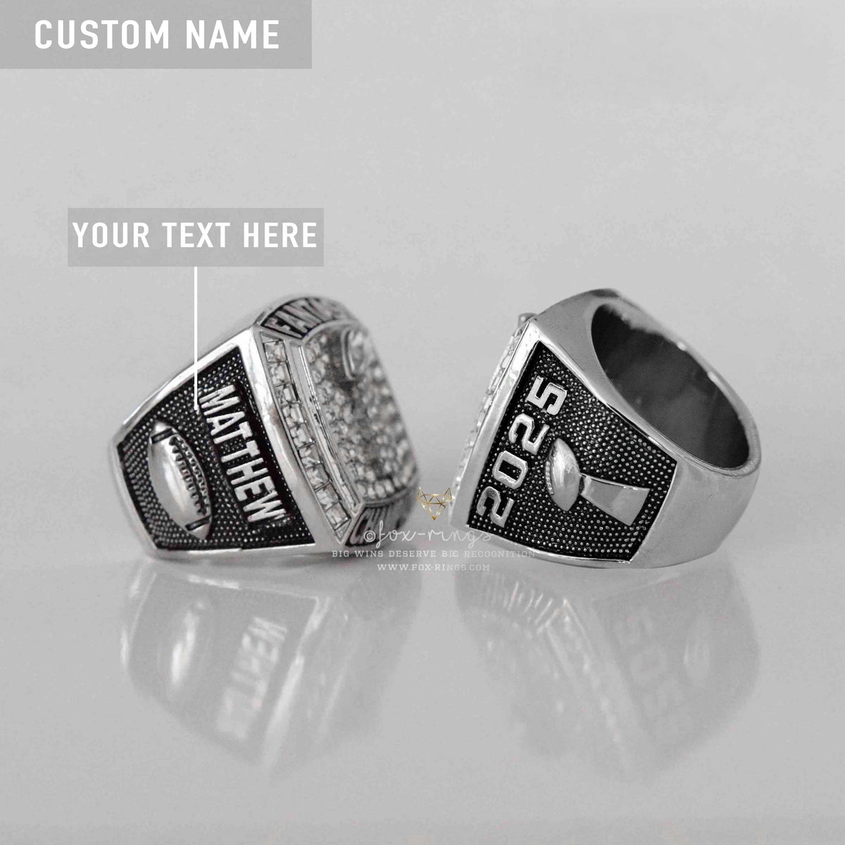 PREMIUM FFL - Fantasy Football League (2025) - CUSTOM NAME Championship Ring
