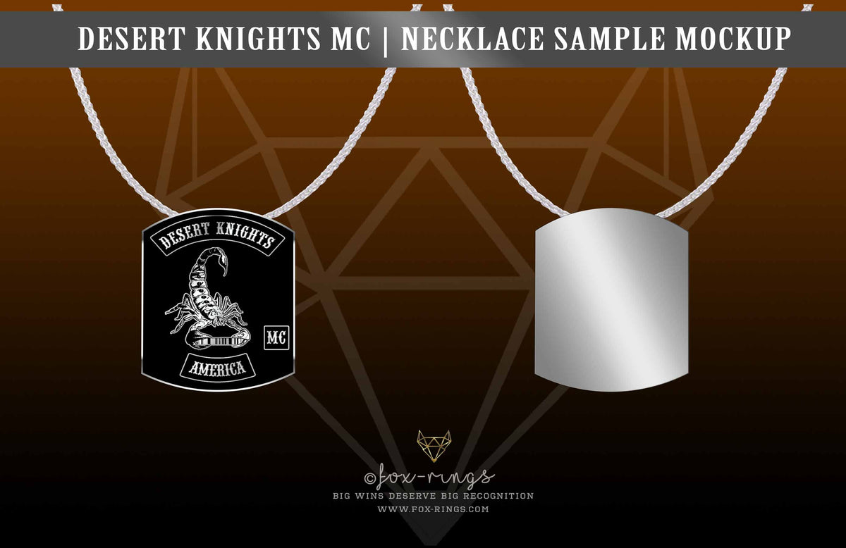 Desert Knights MC Pendant - Motorcycle Club Pendant / Necklace