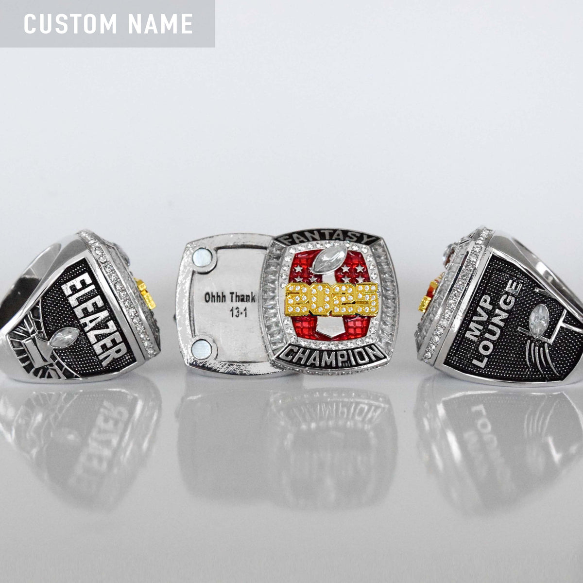 Flagship 2025 Fantasy League Champion CUSTOM NAME (2 Sides and Inside) - FoxRings Exclusive - FFL Football Championship Ring