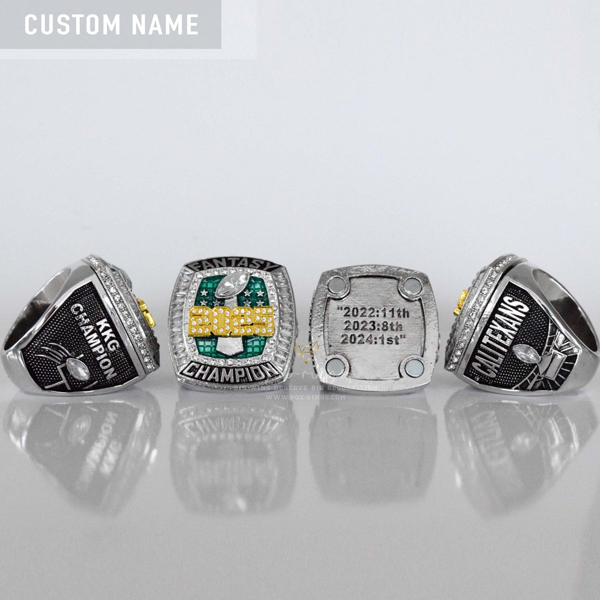Flagship 2025 Fantasy League Champion CUSTOM NAME (2 Sides and Inside) - FoxRings Exclusive - FFL Football Championship Ring