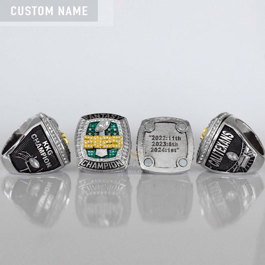 Flagship 2025 Fantasy League Champion CUSTOM NAME (2 Sides and Inside) - FoxRings Exclusive - FFL Football Championship Ring