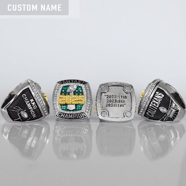 Flagship 2025 Fantasy League Champion CUSTOM NAME (2 Sides and Inside) - FoxRings Exclusive - FFL Football Championship Ring