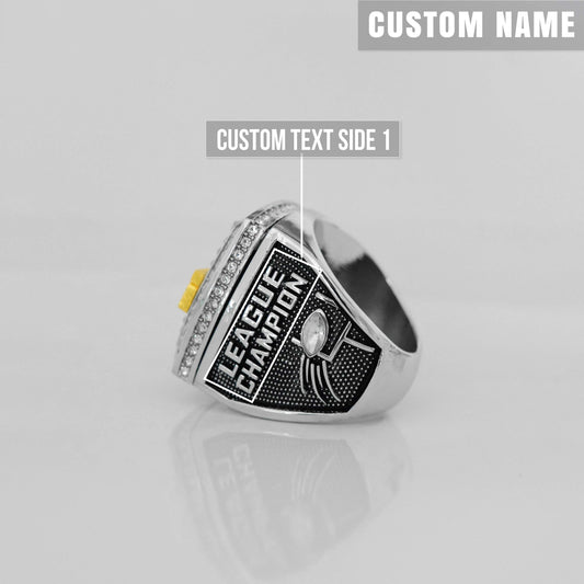 Flagship 2026 Fantasy League Champion CUSTOM NAME (2 Custom Sides) - FoxRings Exclusive - FFL Football Championship Ring