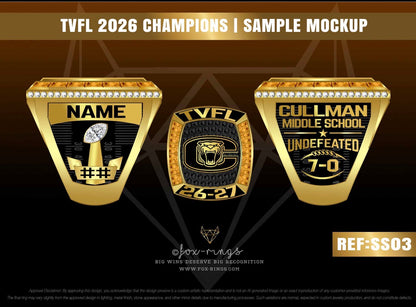 Cullman Middle School Football 2026 - Ring Order