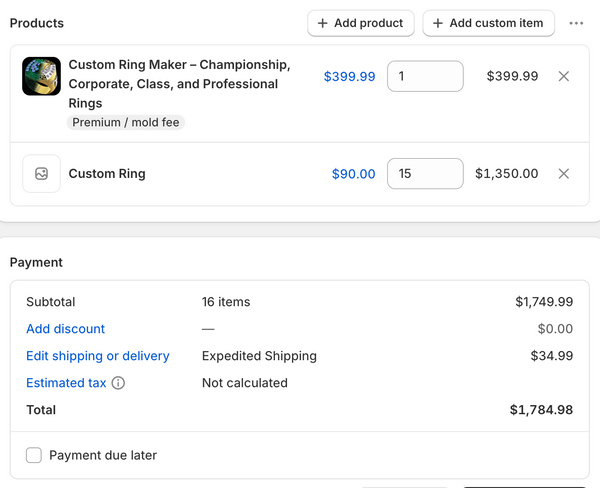 Belgrade Bandits 14U Rings - 2026 Ring Order