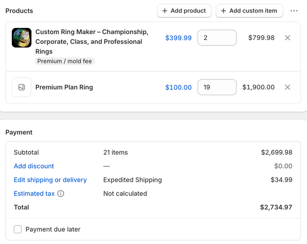 RISE N GRIND Rings (2 Projects) - 2026 Ring Order