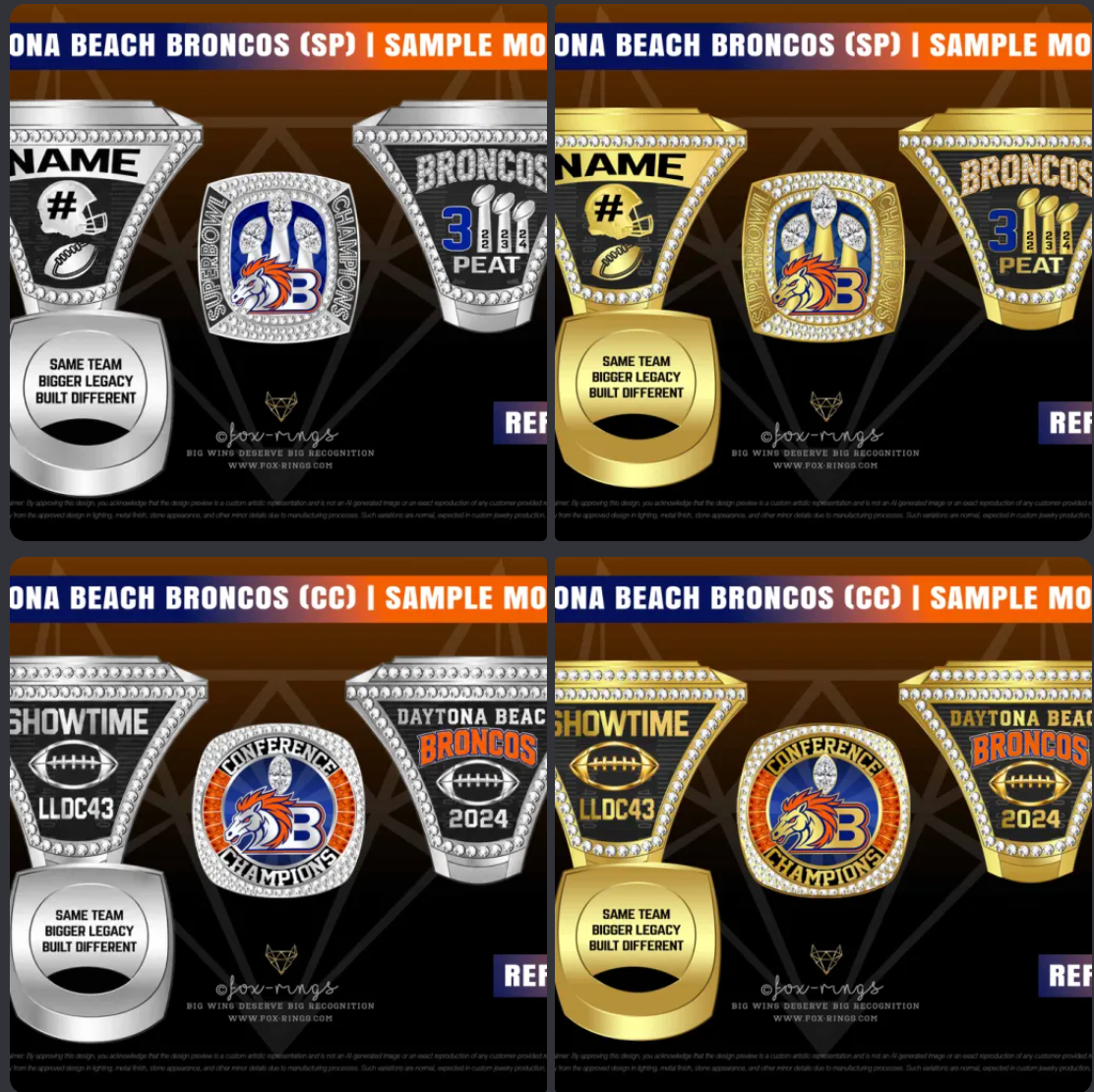 Daytona Beach Broncos Rings - 2026 Ring Order