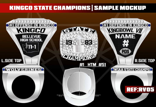 Kingco State 1983 Champions - Football Championship Ring