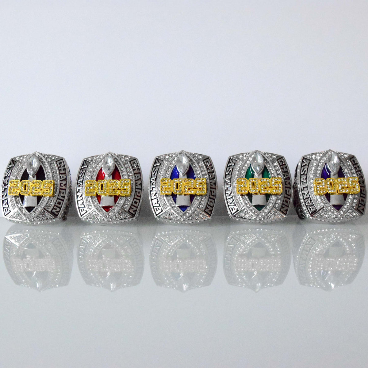 Fantasy 2025 GRIDIRON League Champion - CUSTOM NAME (2 Custom Sides)- FoxRings Exclusive - FFL Football Championship Ring