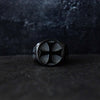 Black Cross Emblem Stainless Steel ring - Motorcycle Club Biker Ring - Fox - Rings
