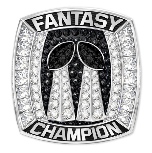 2 Time Fantasy League Champion CUSTOM NAME (2 Custom Sides and Football Diamond)- FoxRings Exclusive - Back to Back FFL Football Championship Ring