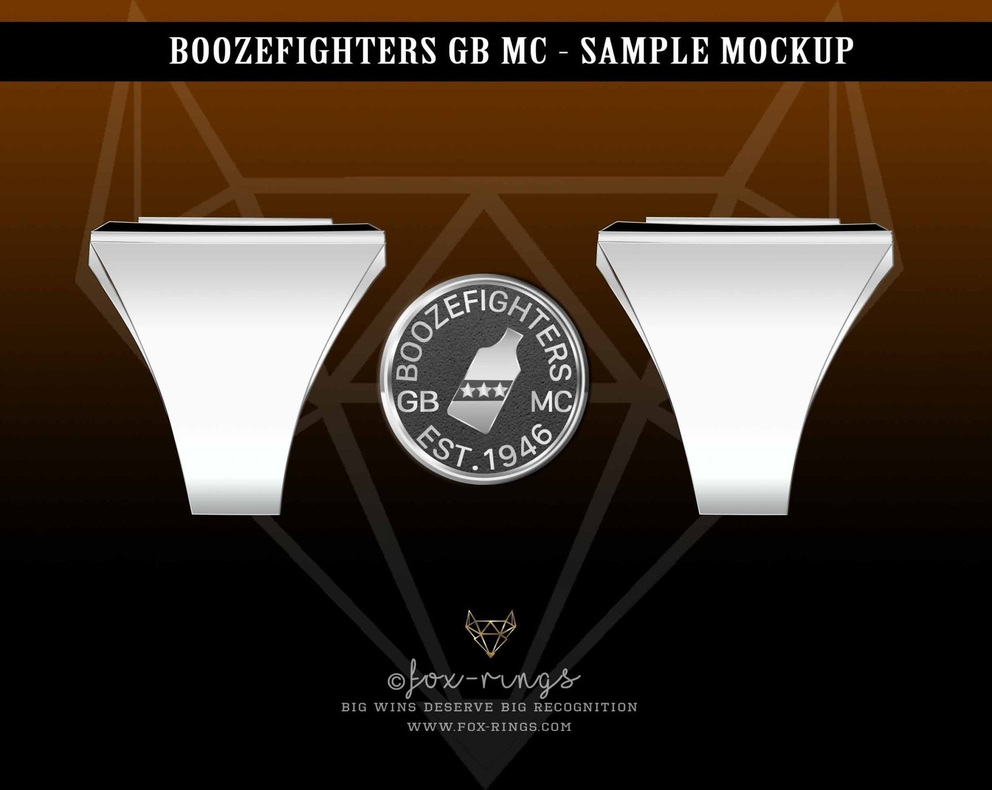 Boozefighters MC - Motorcycle Club Ring - Fox - Rings