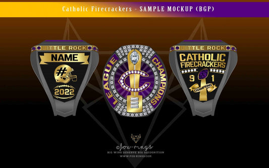 Catholic Firecrackers (2022) League Championship Ring - Fox - Rings