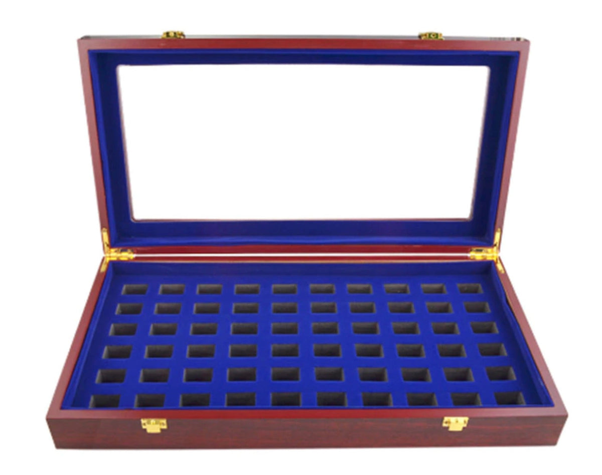 Championship Ring Wooden Display Box (60 Slot Box) - Fox - Rings