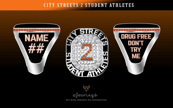 City Streets 2 Student Athletes - Premium Championship Ring - Fox - Rings