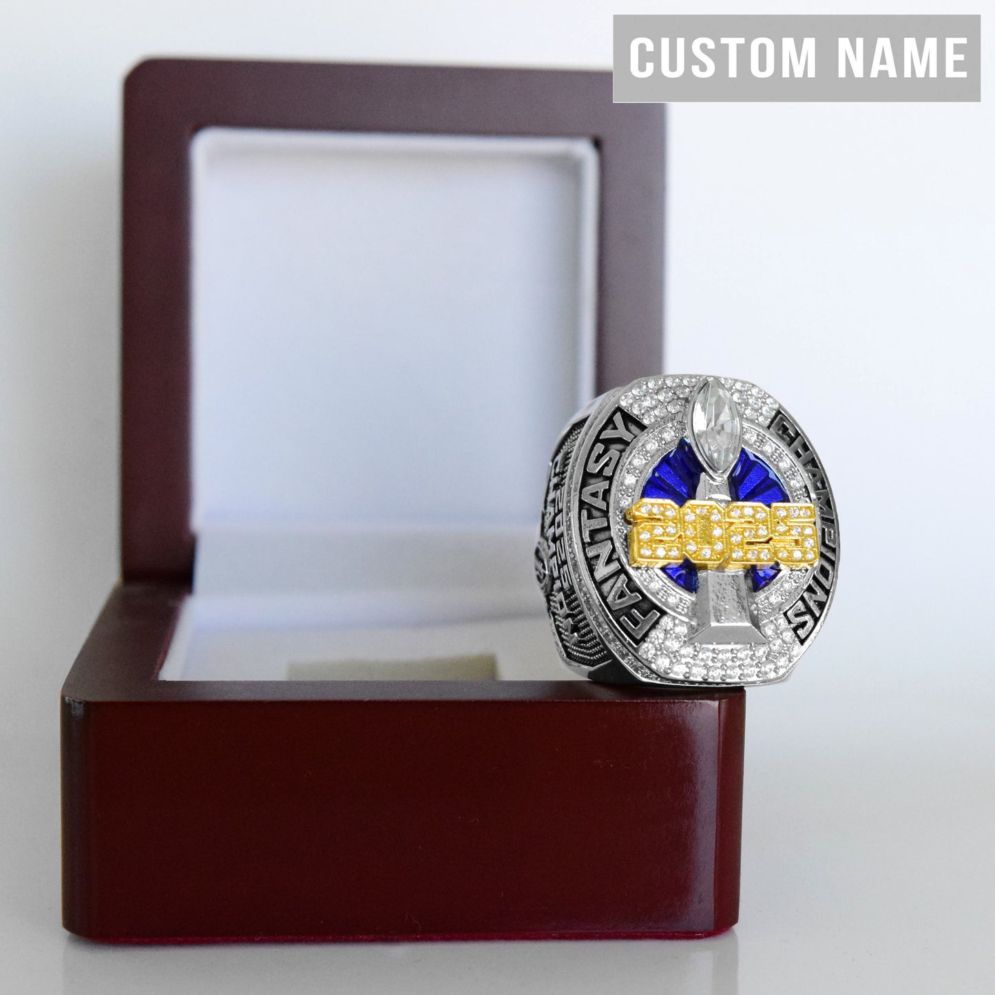 Fantasy 2025 League Champion (Dynasty Champ) CUSTOM NAME - FoxRings Exclusive - FFL Football Championship Ring