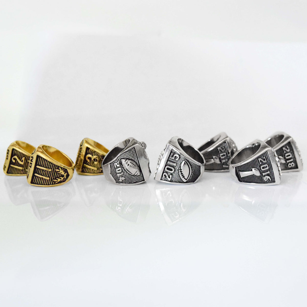 Fantasy Football League (2011/2012/2013/2014/2015/2016/2017/2018) - Championship Rings [8 Ring Set]