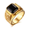 Elegant Golden Dragon Signet Rhinestone Ring (Stainless Steel) - Fox - Rings