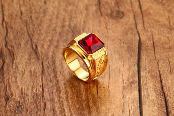 Elegant Golden Dragon Signet Rhinestone Ring (Stainless Steel) - Fox - Rings