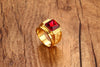 Elegant Golden Dragon Signet Rhinestone Ring (Stainless Steel) - Fox - Rings