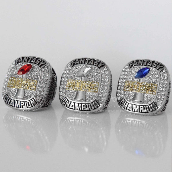 Fantasy 2022 League Champion (Elite Design) 3 Ring Set - FoxRings Exclusive - FFL Football Championship Ring - Fox - Rings