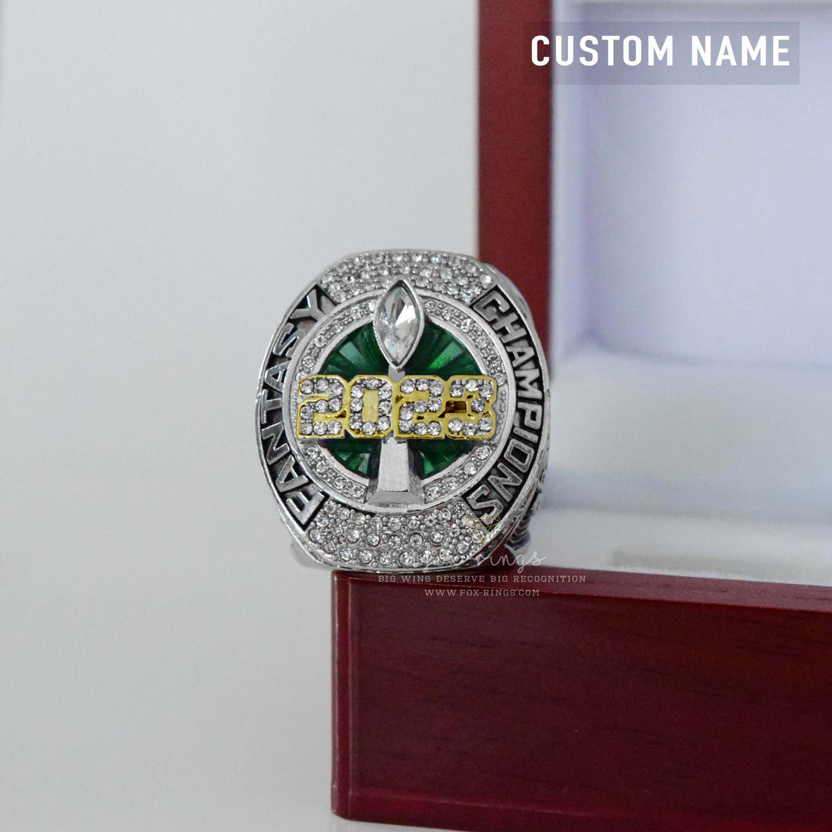 Fantasy 2023 League Champion (Dynasty Champ) CUSTOM NAME (2 Custom Sides) - FoxRings Exclusive - FFL Football Championship Ring - Fox - Rings