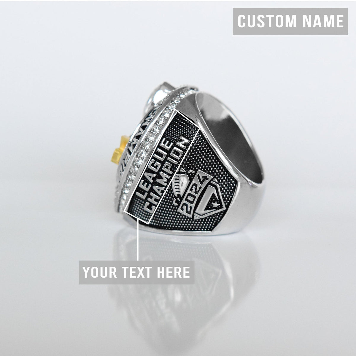 Fantasy 2024 League Champion (Dynasty Champ) CUSTOM NAME - FoxRings Exclusive - FFL Football Championship Ring - Fox - Rings