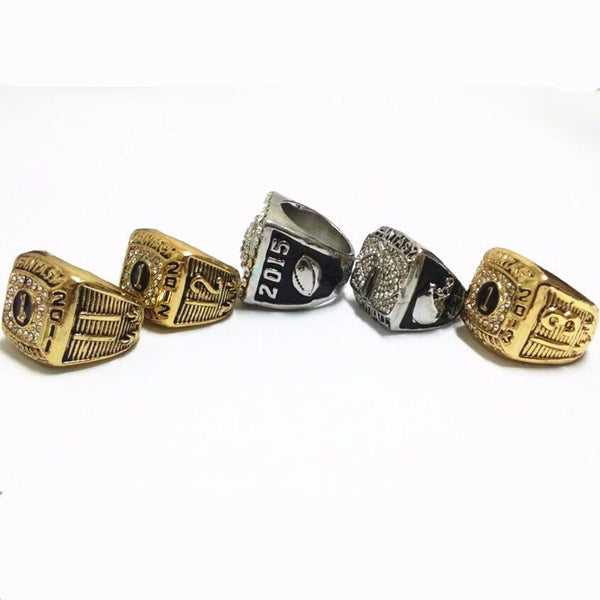 Fantasy Football League (2011 2012 2013 2014 2015) Championship Rings [5 Ring Set] - Fox - Rings