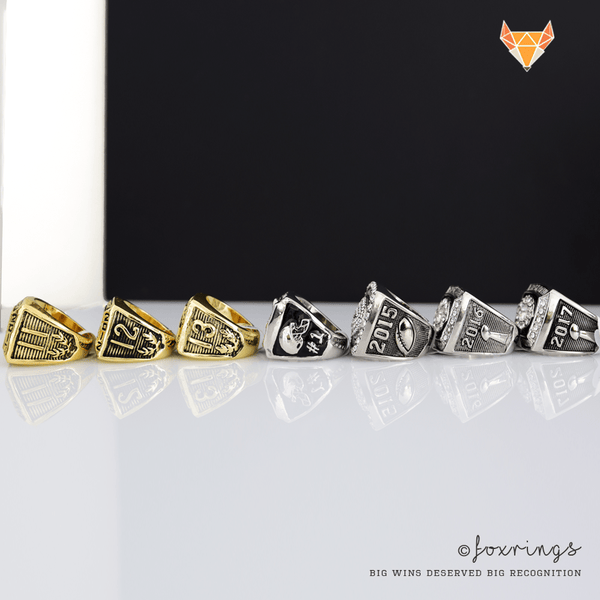 Fantasy Football League (2011/2012/2013/2014/2015/2016/2017) - Championship Rings [7 Ring Set] - Fox - Rings