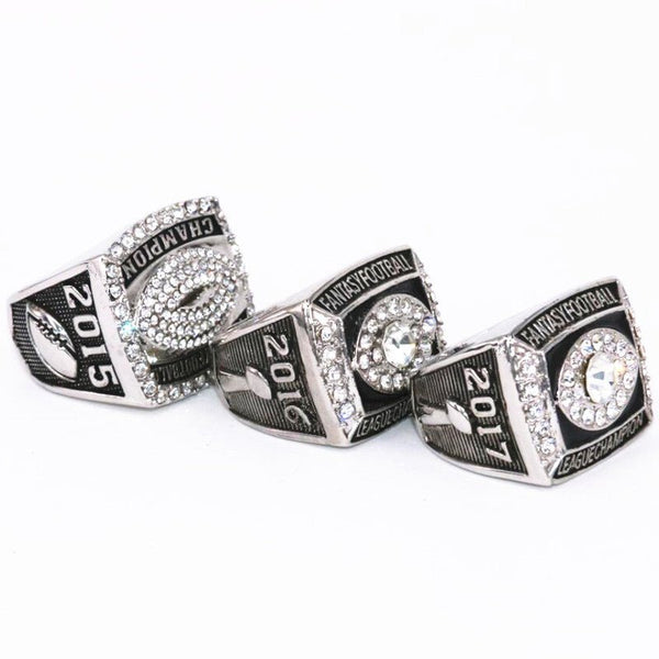 Fantasy Football League (2015 2016 2017) - Championship Rings [3 Ring Set] - Fox - Rings