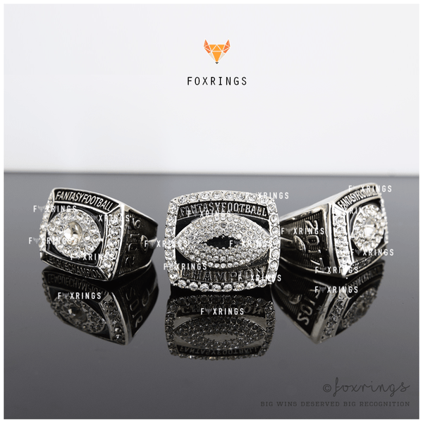 Fantasy Football League (2015 2016 2017) - Championship Rings [3 Ring Set] - Fox - Rings