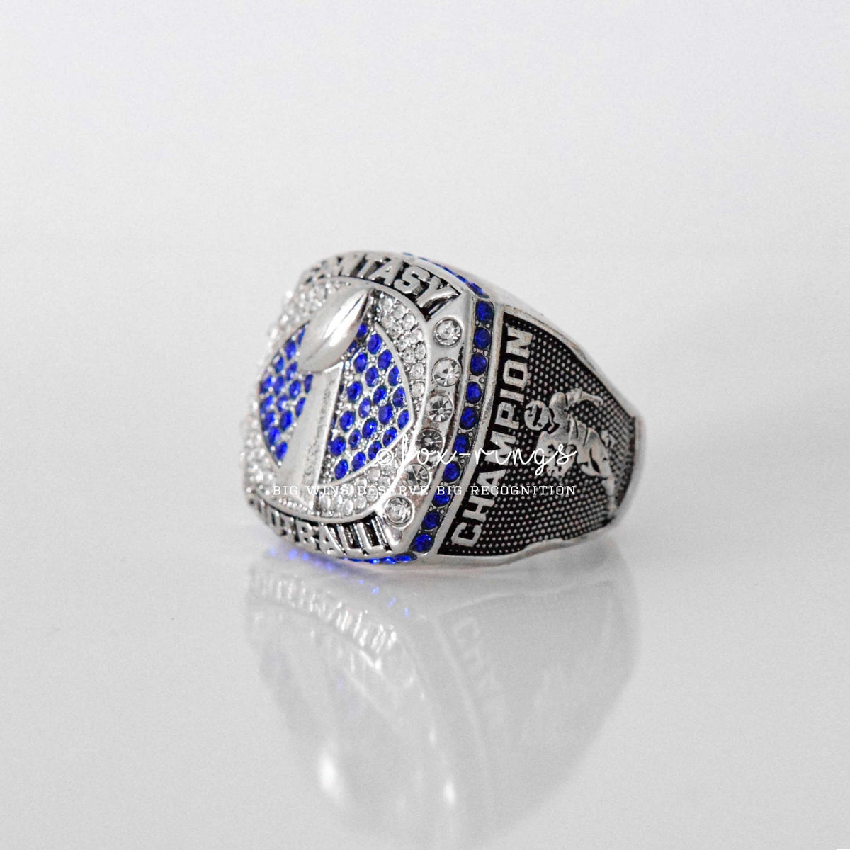 Fantasy Football League (2021) - Championship Ring (Blue Stone) - Fox - Rings