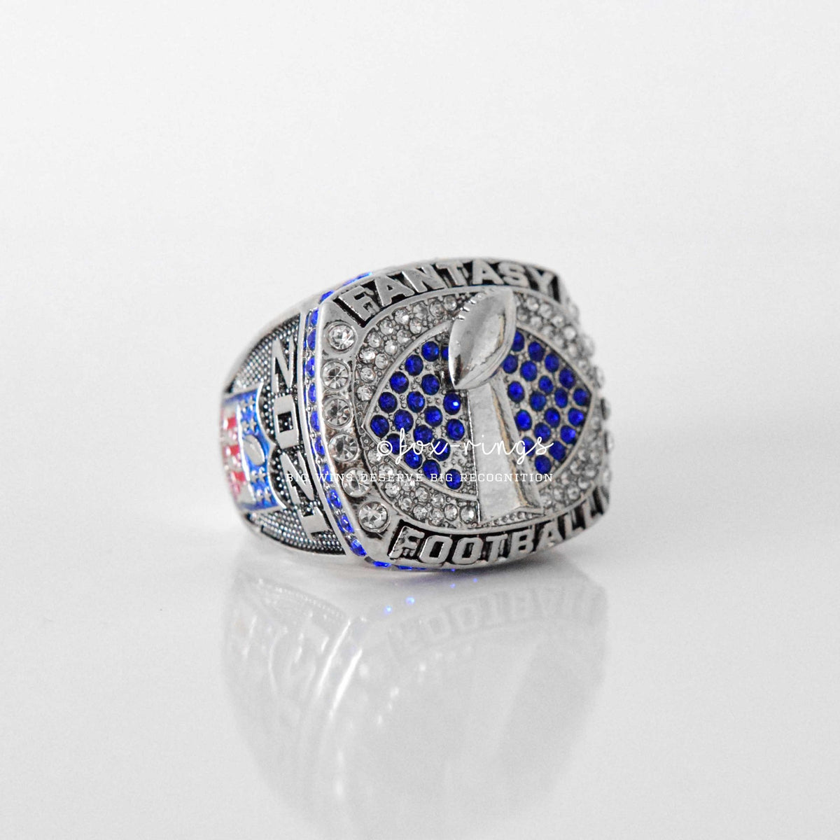 Fantasy Football League (2021) - Championship Ring (Blue Stone) - Fox - Rings