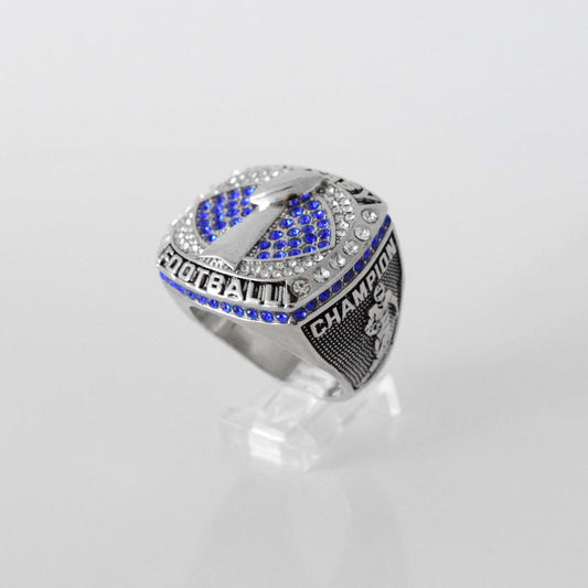 Fantasy Football League (2021) - CUSTOM NAME Championship Ring (Blue Stone) - Fox - Rings