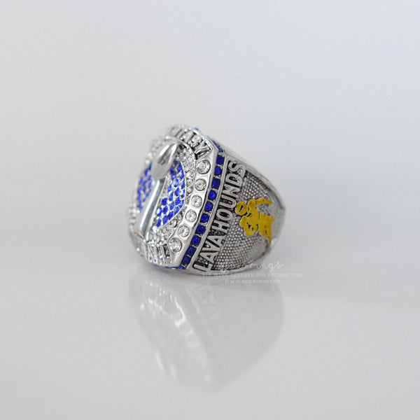 Fantasy Football League (2021) - CUSTOM NAME Championship Ring (Blue Stone) - Fox - Rings